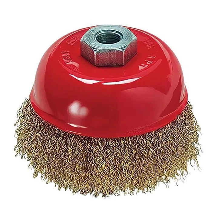 Escova Copo com Rosca 125MM Aço Latonado MTX